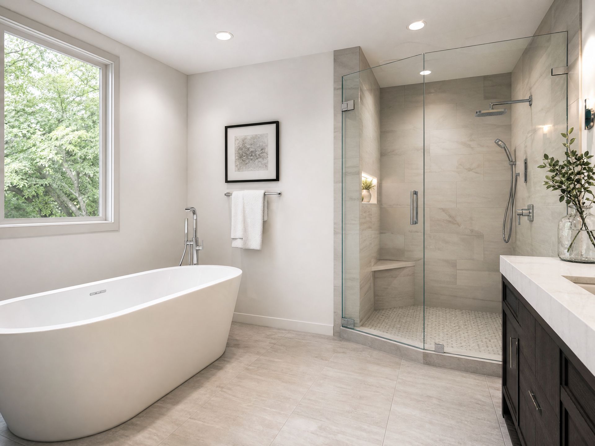 Bathroom plumbing and remodeling services in Shreveport - shower, tub, and vanity installation